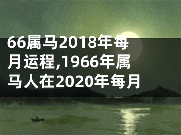 66属马2018年每月运程,1966年属马人在2020年每月