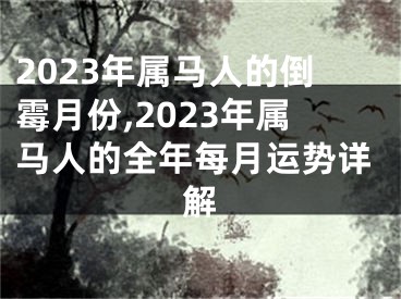 2023年属马人的倒霉月份,2023年属马人的全年每月运势详解