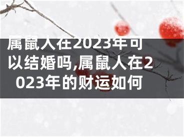 属鼠人在2023年可以结婚吗,属鼠人在2023年的财运如何