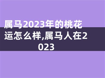 属马2023年的桃花运怎么样,属马人在2023