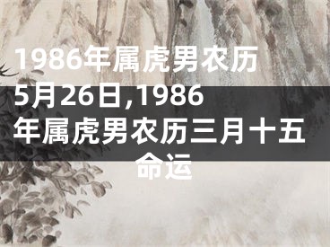 1986年属虎男农历5月26日,1986年属虎男农历三月十五命运