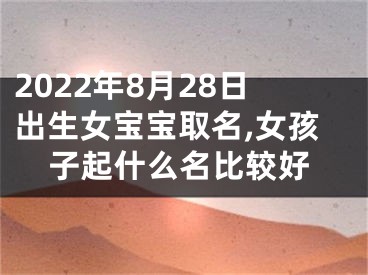 2022年8月28日出生女宝宝取名,女孩子起什么名比较好