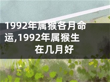 1992年属猴各月命运,1992年属猴生在几月好