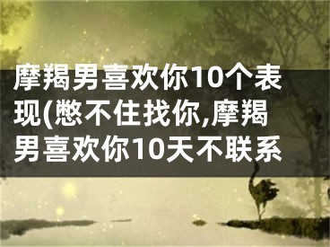 摩羯男喜欢你10个表现(憋不住找你,摩羯男喜欢你10天不联系