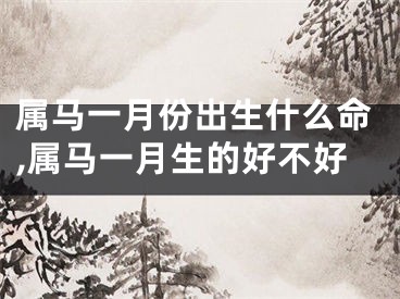 属马一月份出生什么命,属马一月生的好不好