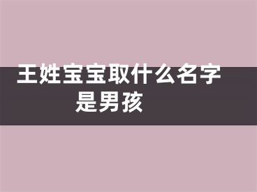  王姓宝宝取什么名字 是男孩 