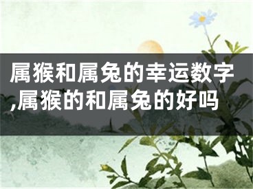 属猴和属兔的幸运数字,属猴的和属兔的好吗