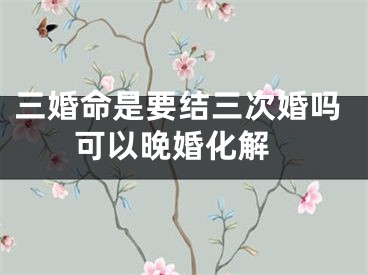 三婚命是要结三次婚吗 可以晚婚化解