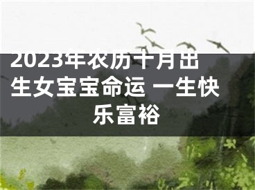 2023年农历十月出生女宝宝命运 一生快乐富裕