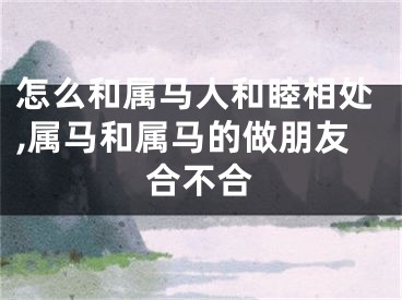 怎么和属马人和睦相处,属马和属马的做朋友合不合