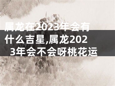 属龙在2023年会有什么吉星,属龙2023年会不会呀桃花运