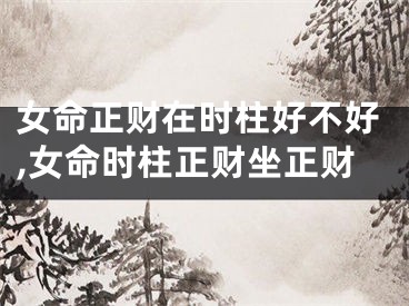 女命正财在时柱好不好,女命时柱正财坐正财