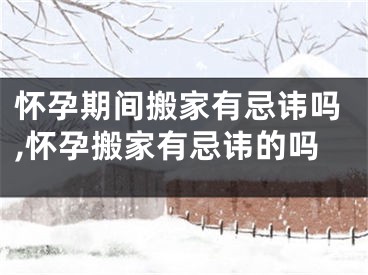 怀孕期间搬家有忌讳吗,怀孕搬家有忌讳的吗