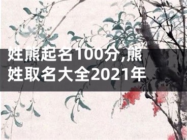 姓熊起名100分,熊姓取名大全2021年