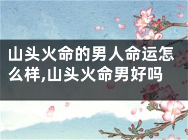 山头火命的男人命运怎么样,山头火命男好吗