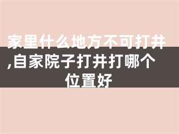 家里什么地方不可打井,自家院子打井打哪个位置好