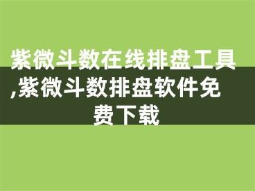 紫微斗数在线排盘工具,紫微斗数排盘软件免费下载