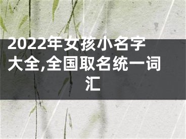 2022年女孩小名字大全,全国取名统一词汇