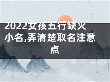 2022女孩五行缺火小名,弄清楚取名注意点